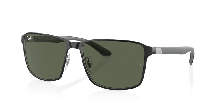 Ray-Ban Sonnenbrille RB3721 914471 (Glasfarbe: dunkelgrün) schwarz/silber - 1 Brille